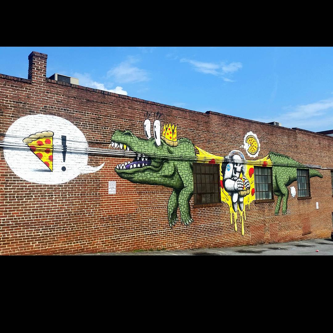 mural in Atlanta by artist Big Teeff. Tagged: animals