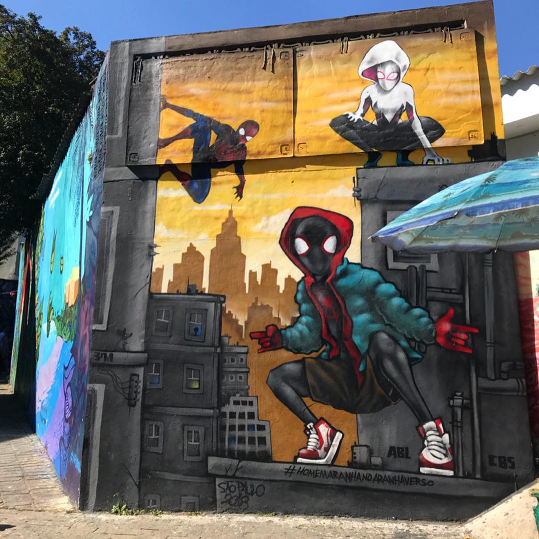 mural in  by artist unknown. Tagged: Spider-Man