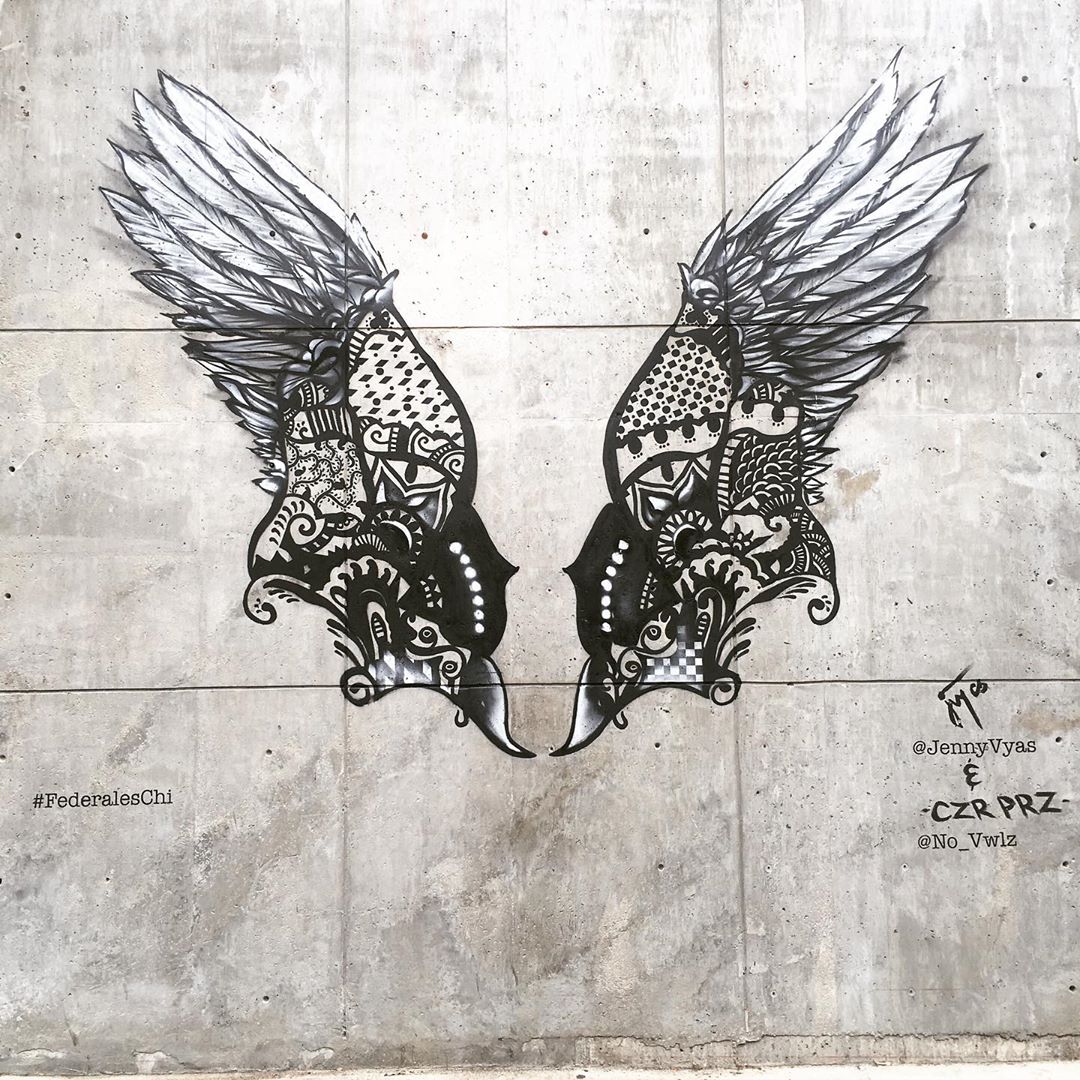 mural in Chicago by artist Czr Prz. Tagged: wings