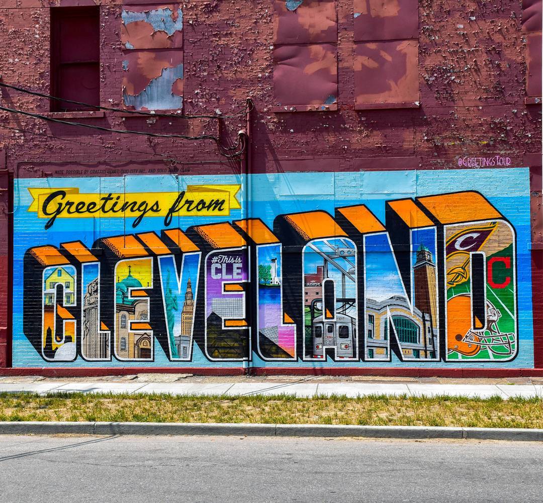 mural in Cleveland by artist Greetings From.