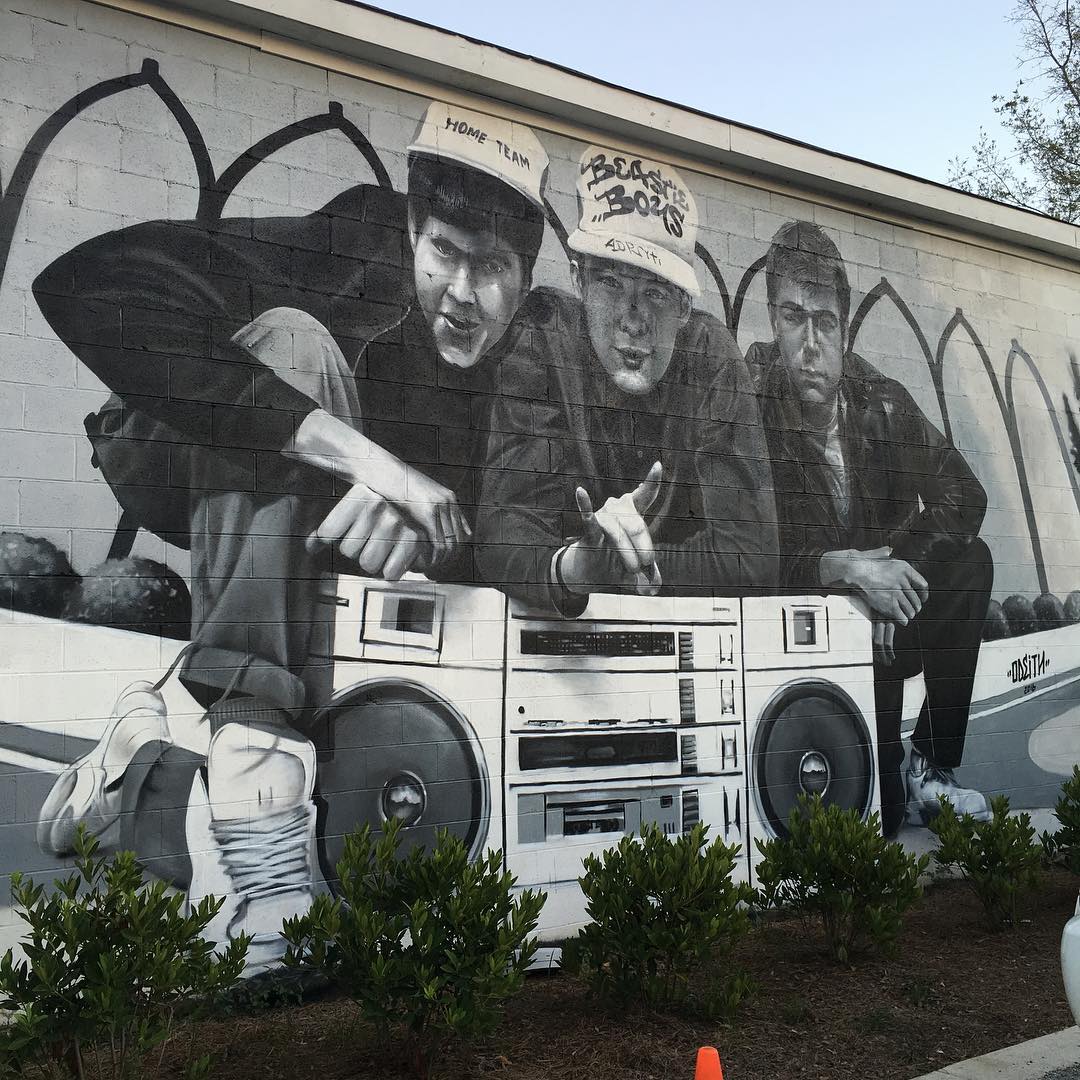 mural in Charleston by artist Odeith. Tagged: Beastie Boys, music