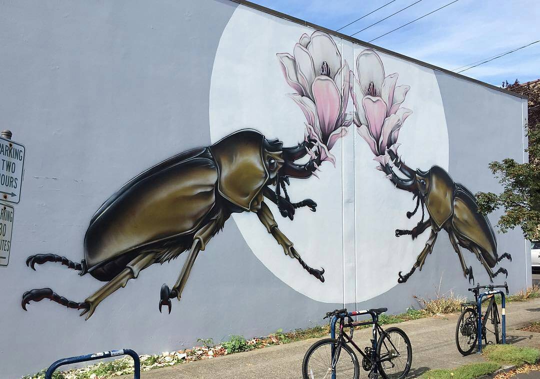 mural in Portland by artist Thomas Jackson. Tagged: animals