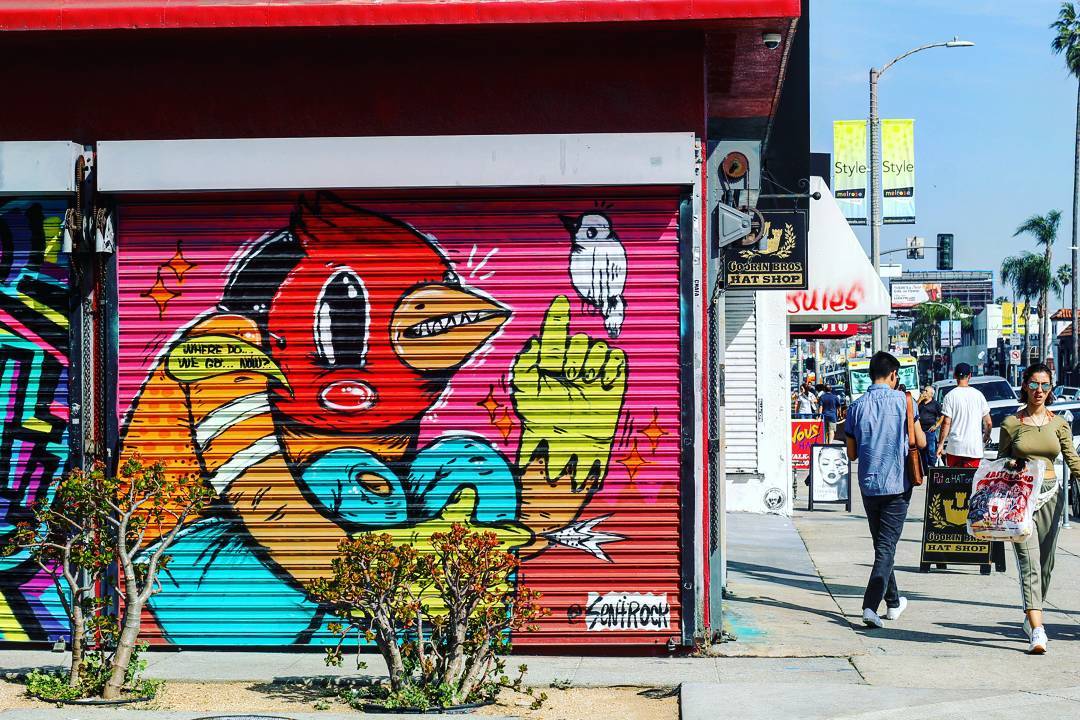 mural in Los Angeles by artist Sentrock. Tagged: character