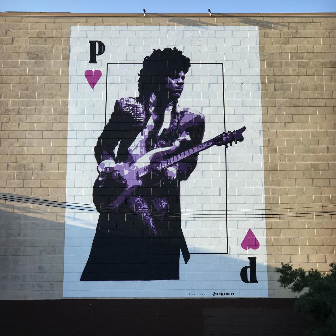 mural in Sacramento by artist Rachel Cate. Tagged: music, Prince