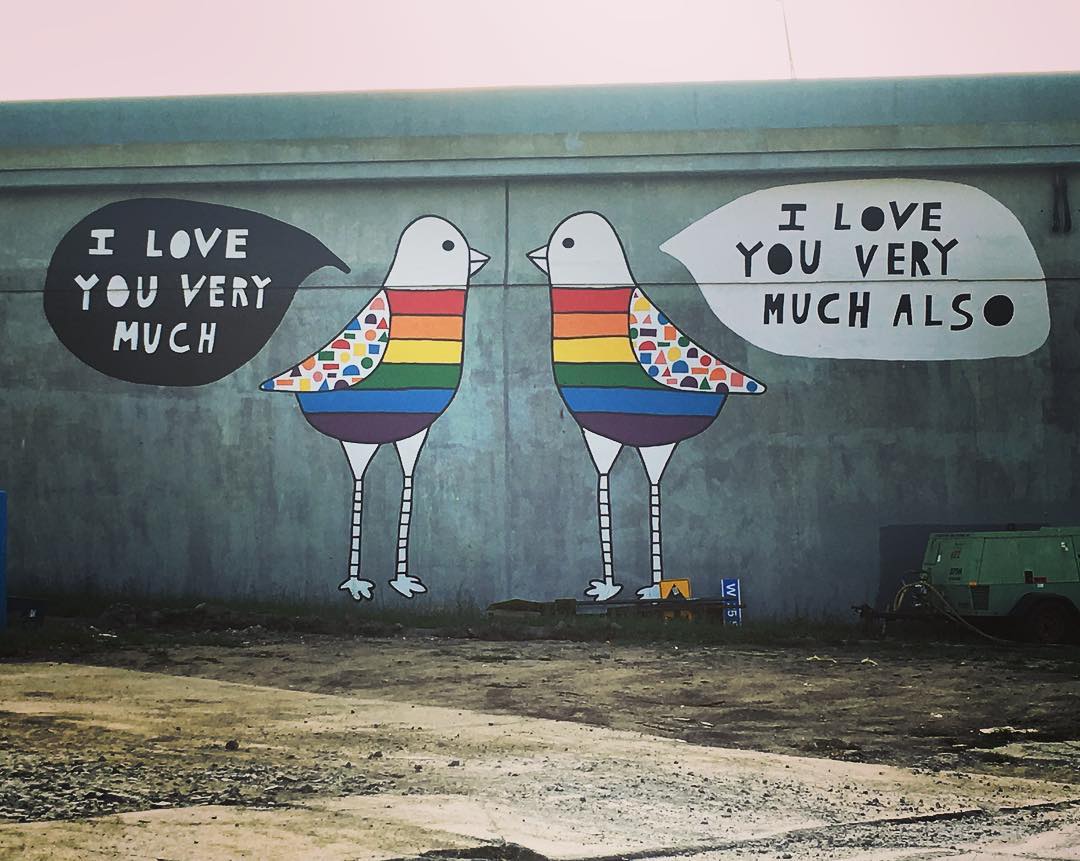 mural in Cleveland by artist Joe Lanzilotta. Tagged: love