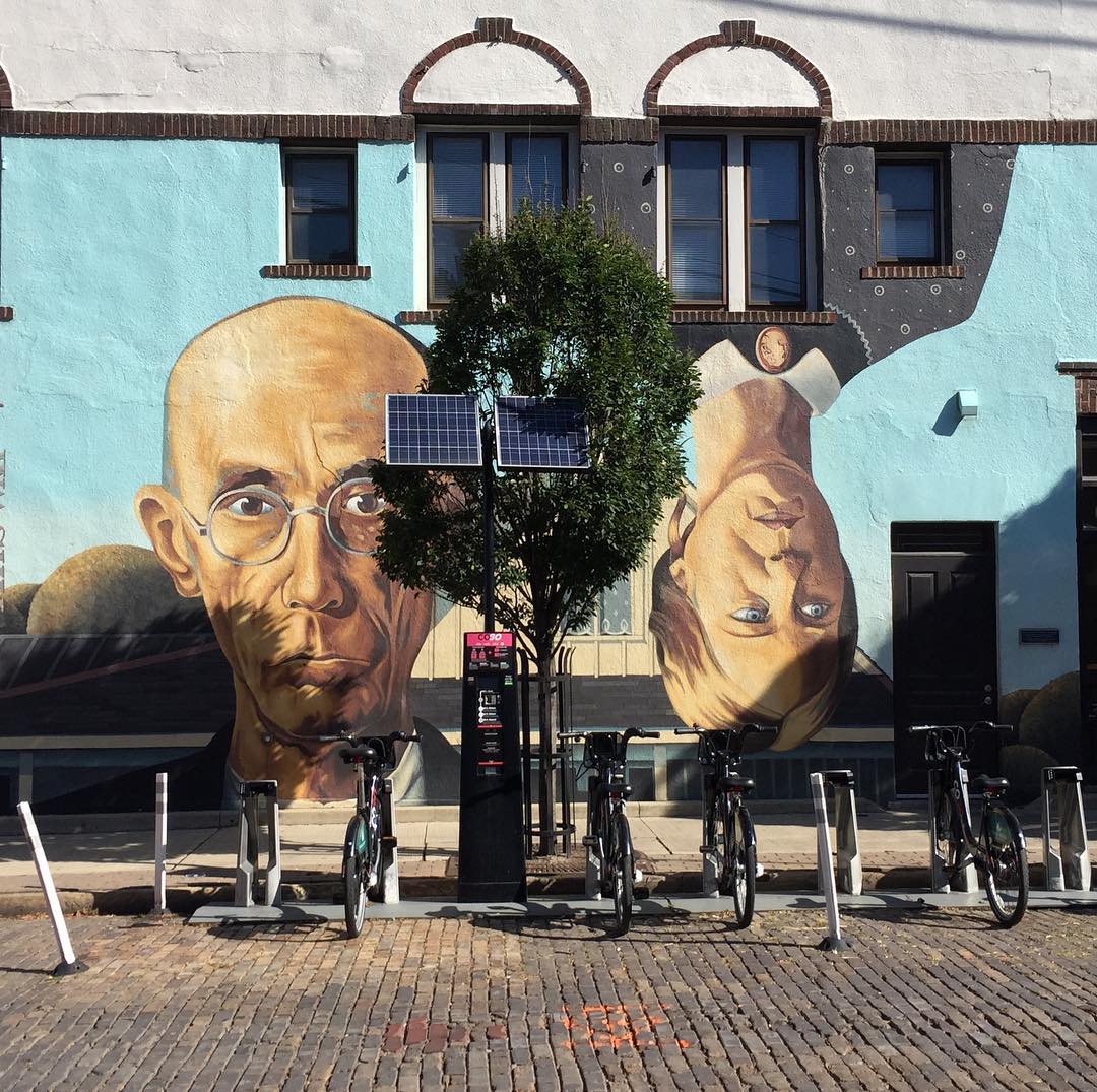 mural in Columbus by artist Steve Galgas. Tagged: American Gothic