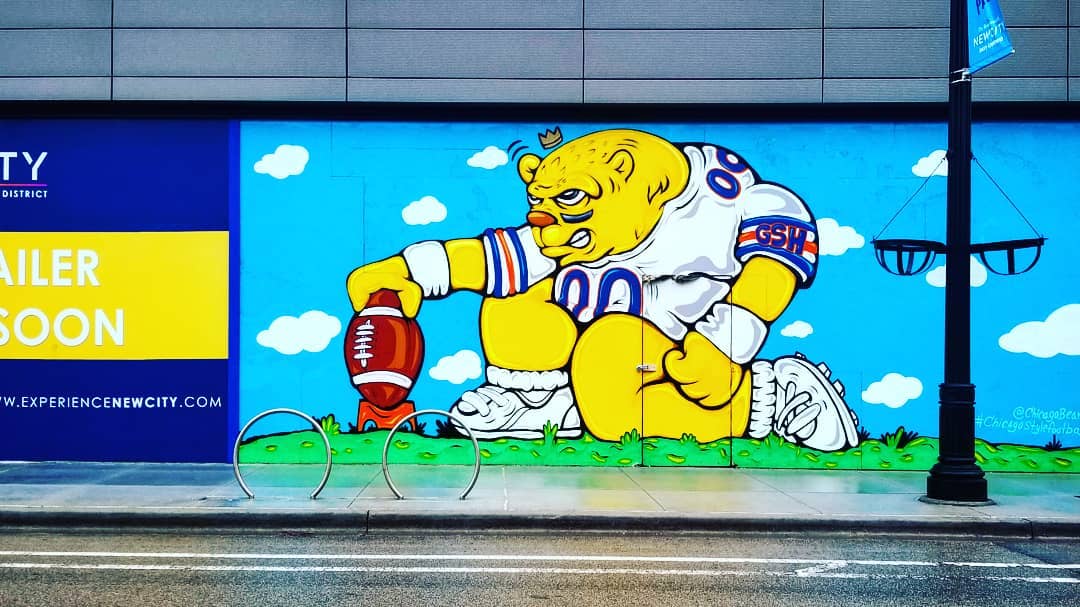 mural in Chicago by artist The Bear Champ. Tagged: Chicago Bears