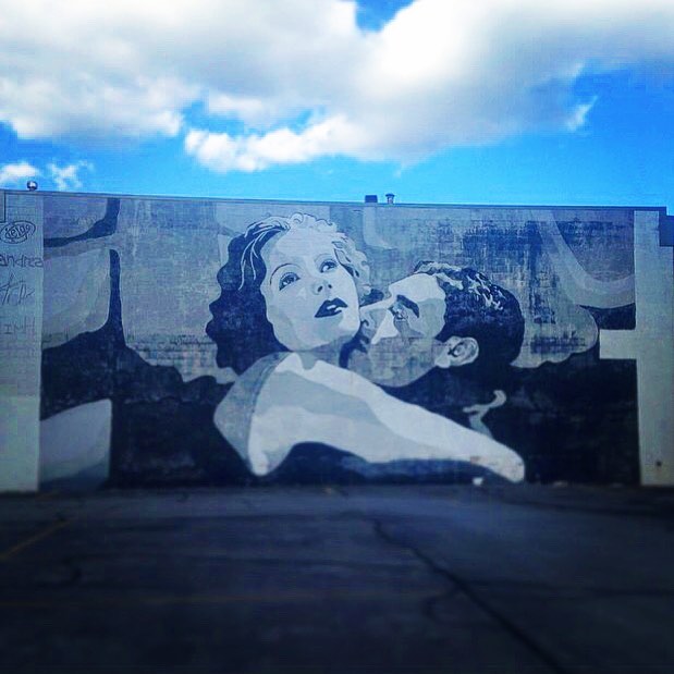 mural in Columbus by artist unknown. Tagged: Flesh and the Devil, Greta Garbo