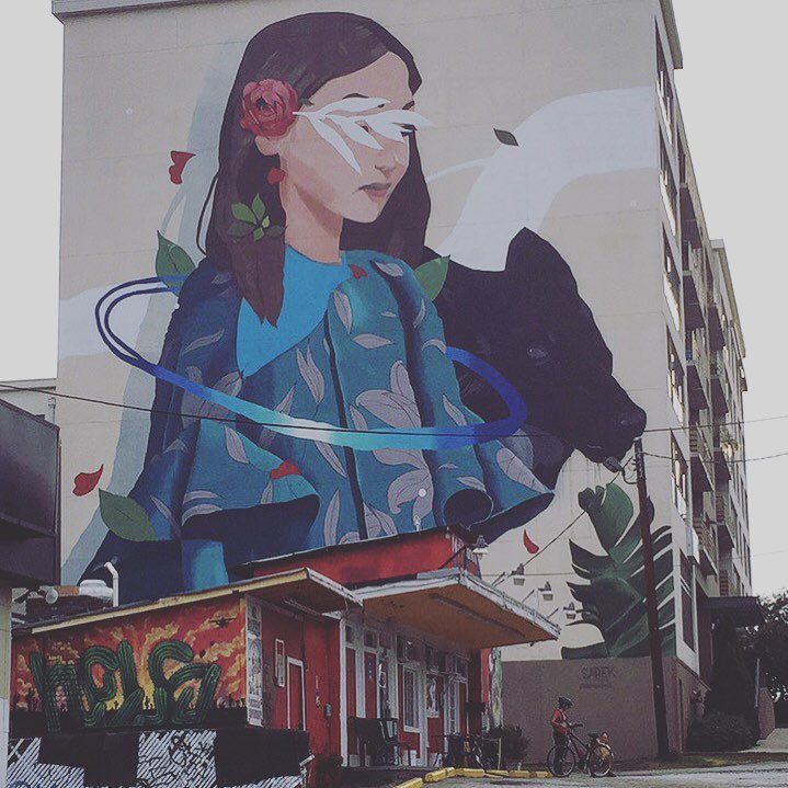 mural in Atlanta by artist Sabek. Tagged: outerspace project