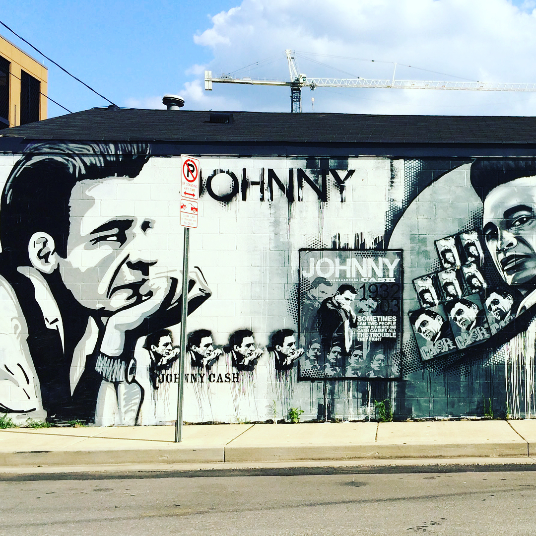 mural in Nashville by artist Bryan Deese. Tagged: Johnny Cash, music