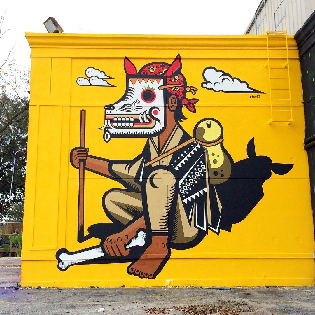 mural in Houston by artist Neuzz.