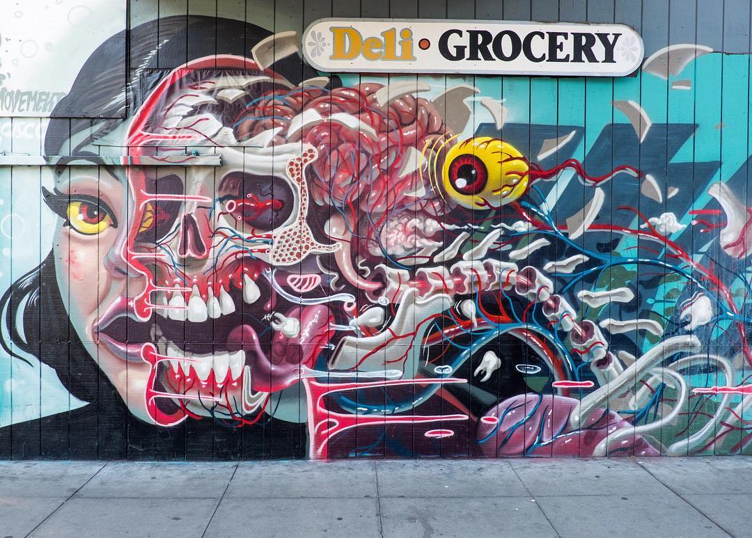 mural in San Francisco by artist Nychos.