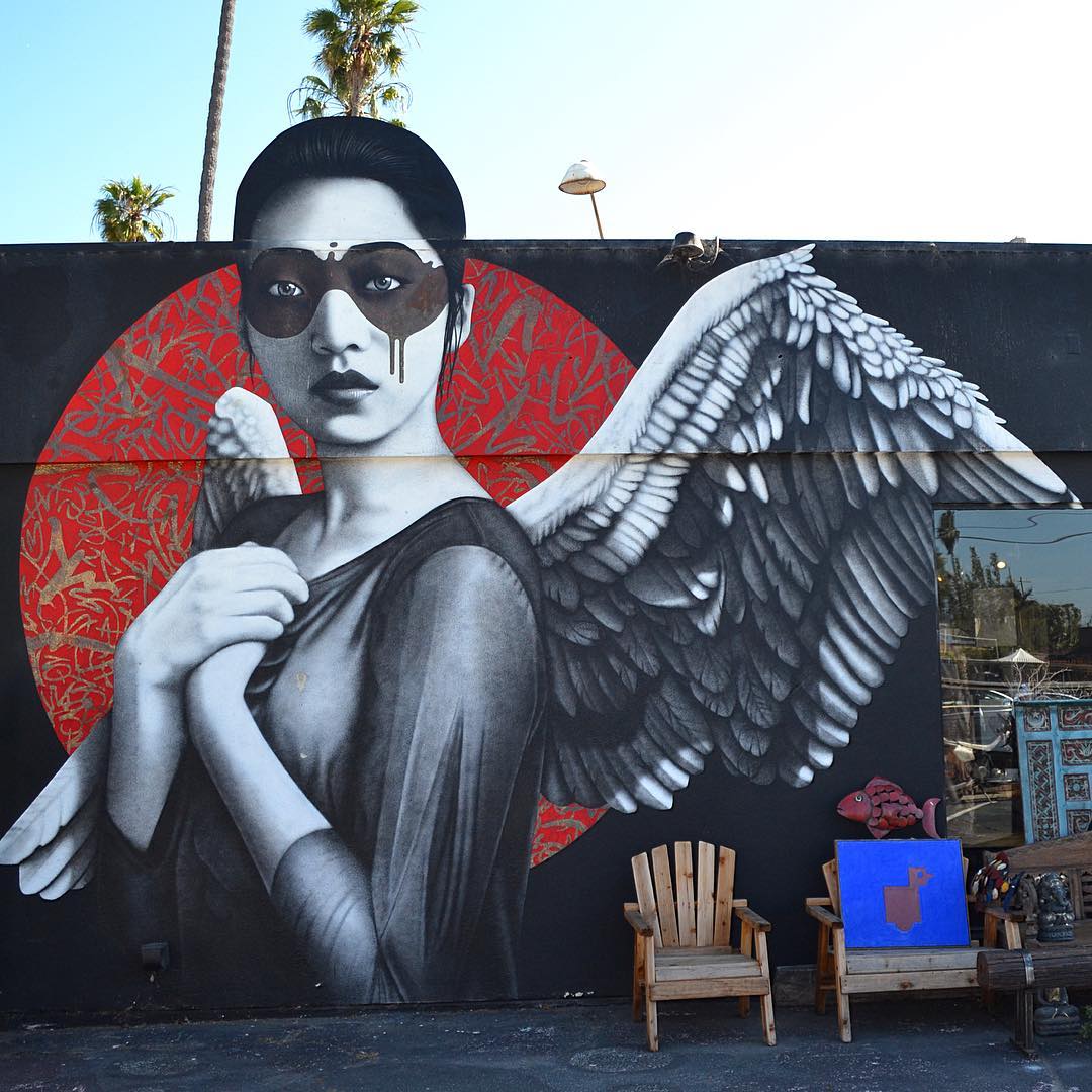 mural in Los Angeles by artist Fin Dac.