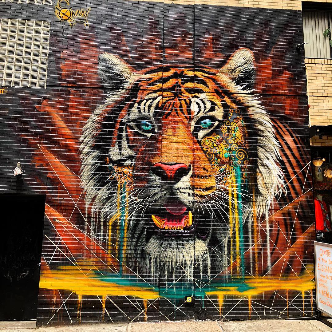 mural in New York by artist Sonny. Tagged: animals