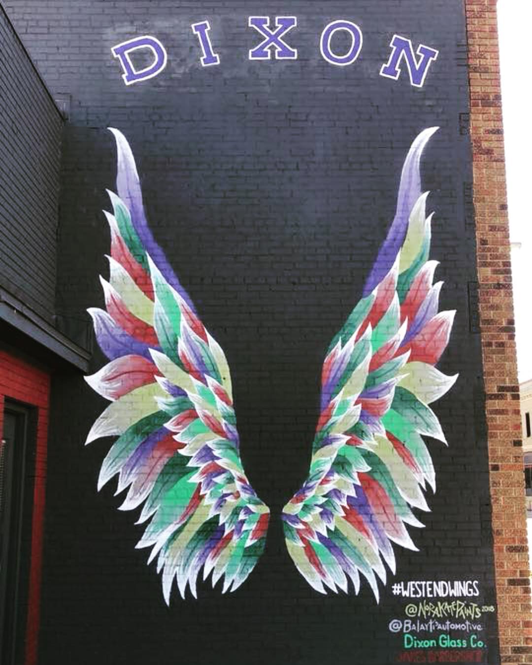 mural in Dixon by artist Nora Kate Balayti. Tagged: wings