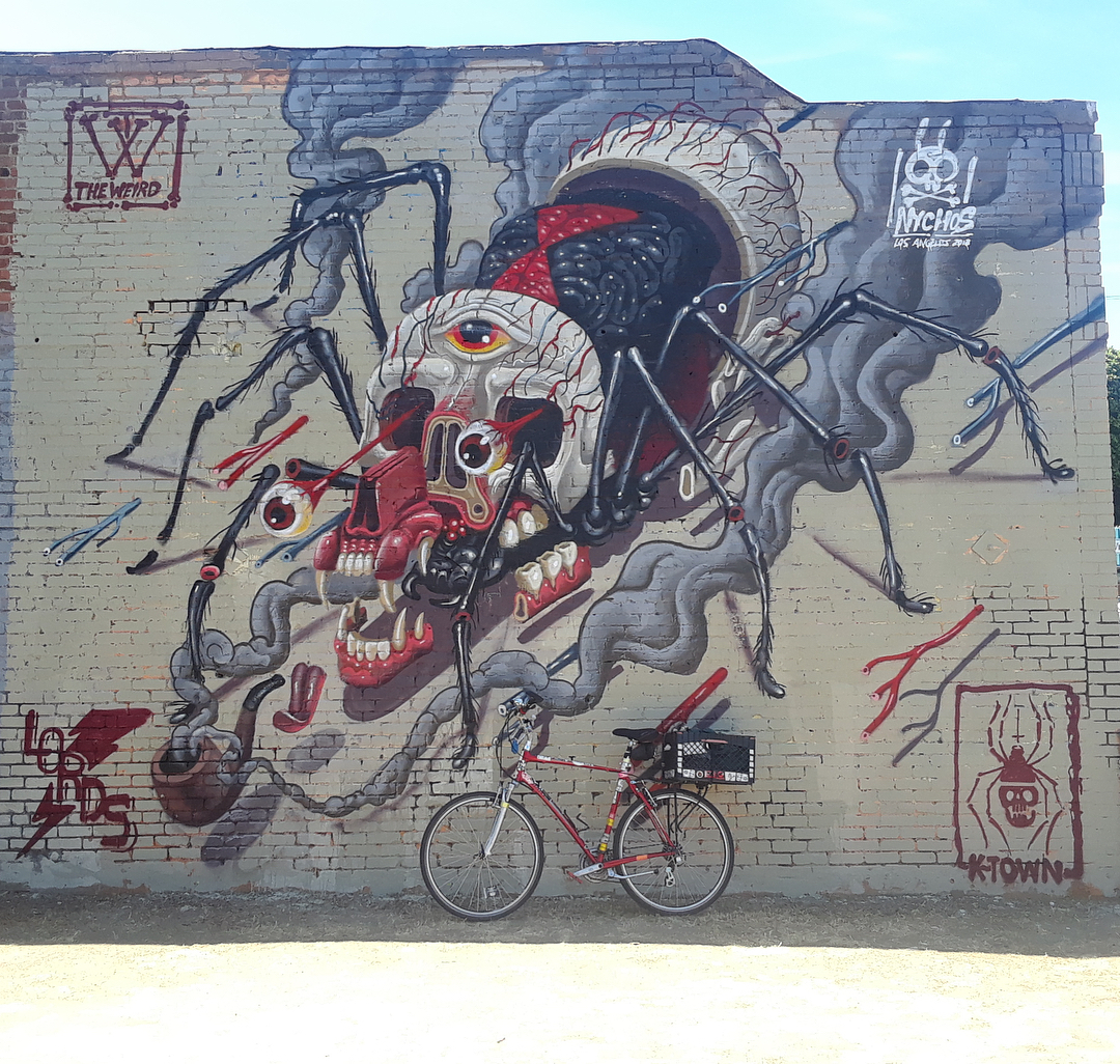 mural in Los Angeles by artist Nychos. Tagged: animals