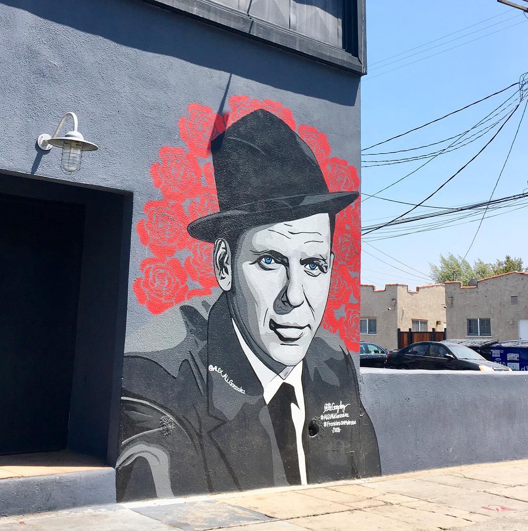 mural in Los Angeles by artist Alex Gonzalez. Tagged: Frank Sinatra, music