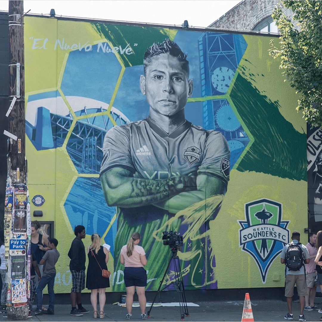 mural in Seattle by artist unknown. Tagged: MLS