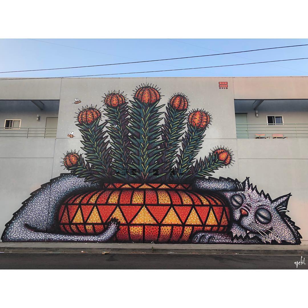 mural in Los Angeles by artist Sick Fisher. Tagged: animals