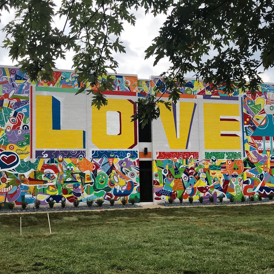 mural in Atlanta by artist BONGANG. Tagged: love
