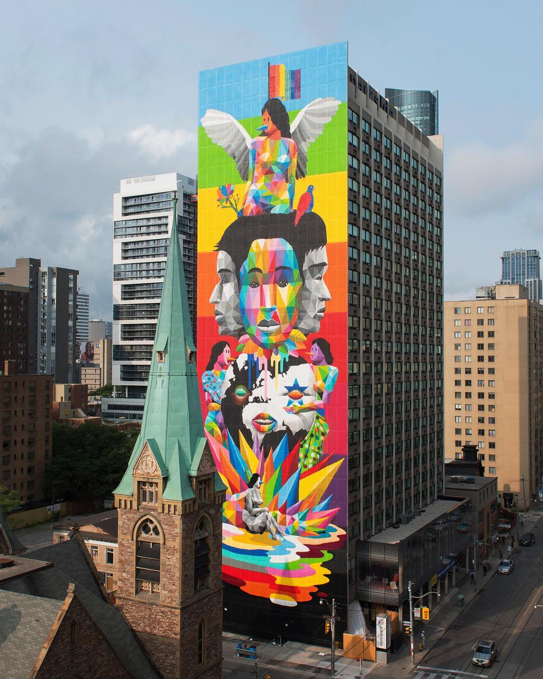 mural in Toronto by artist Okuda San Miguel.