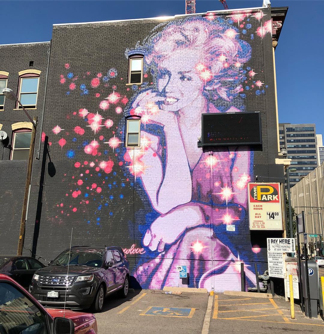 mural in Denver by artist Grow Love. Tagged: Marilyn Monroe