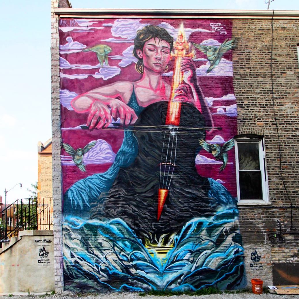 mural in Chicago by artist Czr Prz. Tagged: music