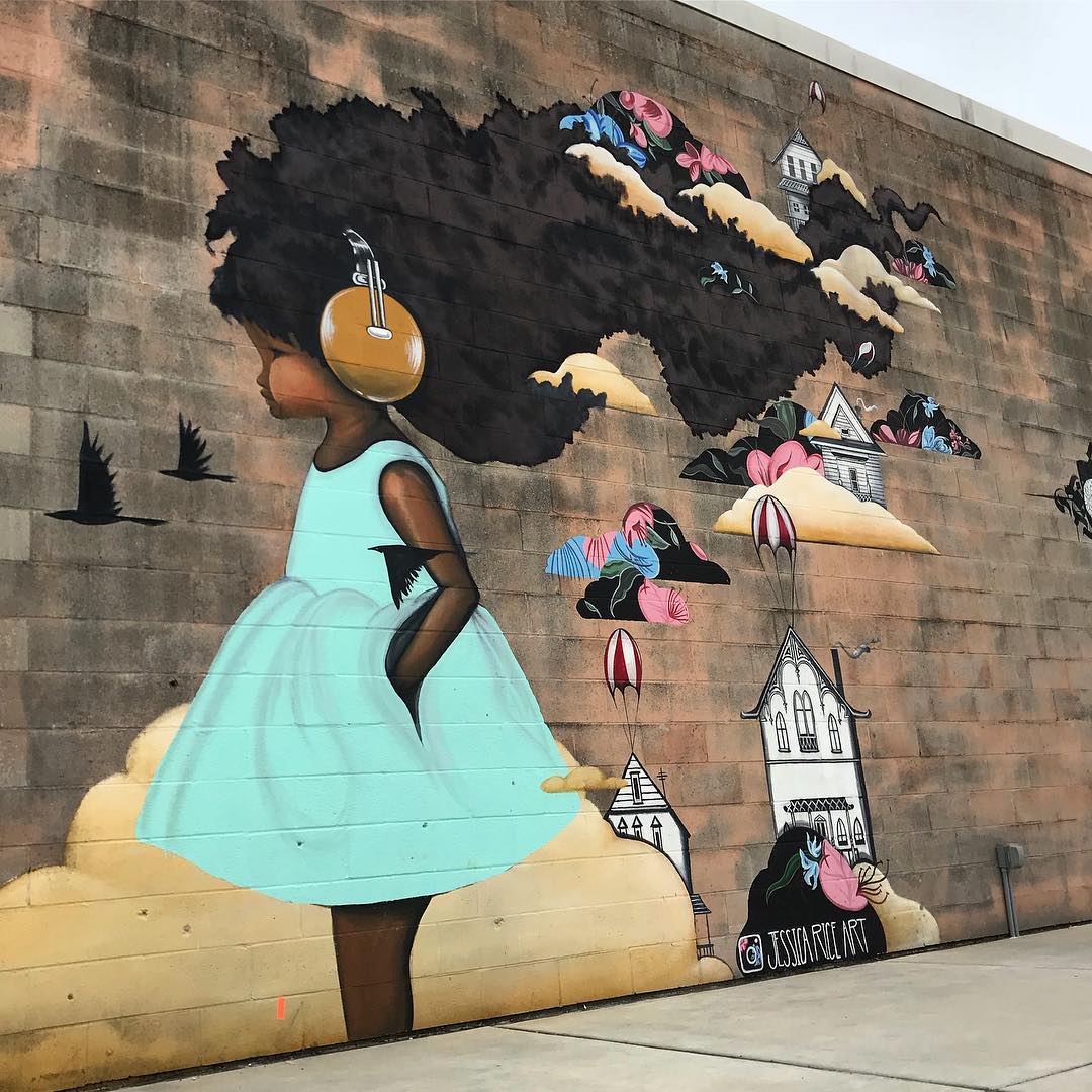 mural in Houston by artist Jessica Rice.