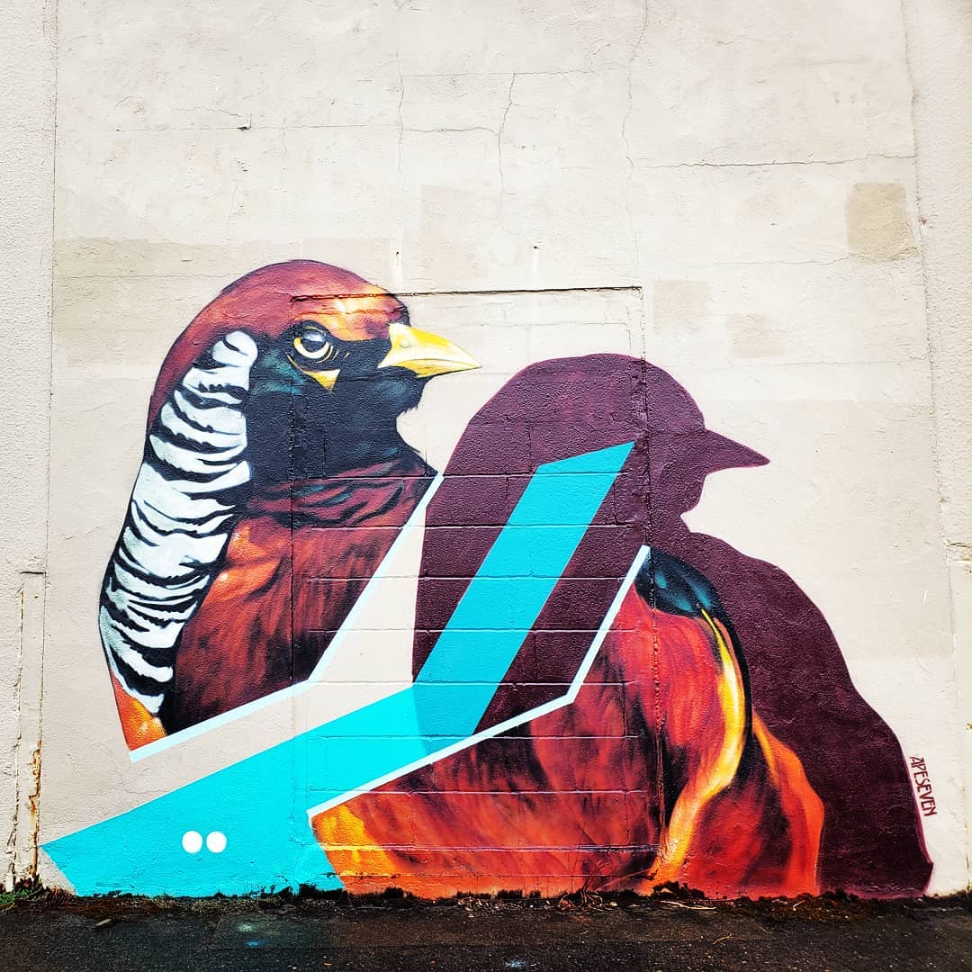 mural in Portland by artist APESEVEN. Tagged: animals