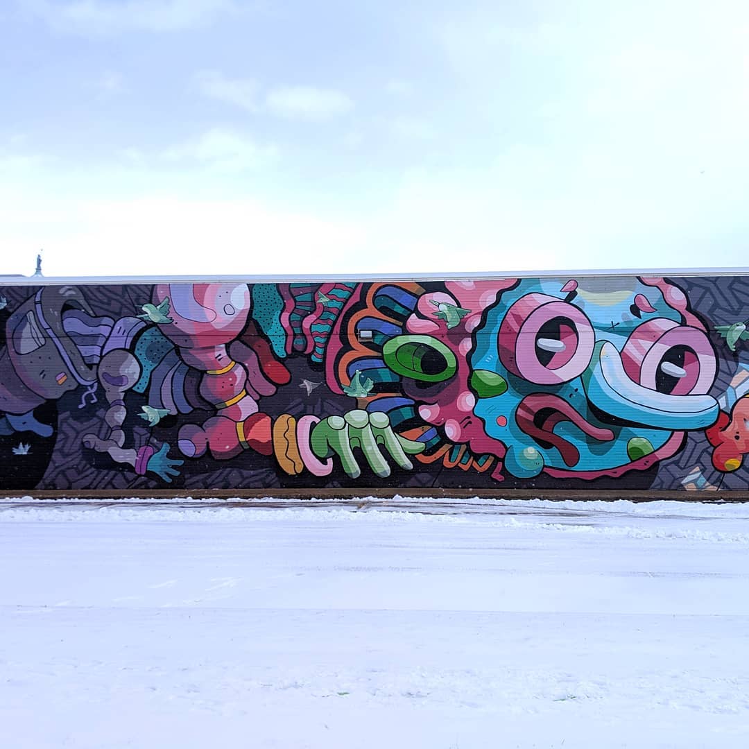 mural in Denver by artist Birdcap.