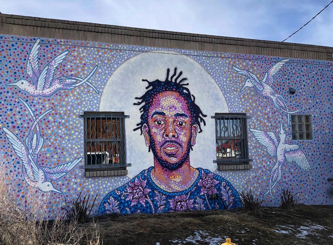 mural in Denver by artist Austin Zucchini-Fowler. Tagged: Kendrick Lamar, music
