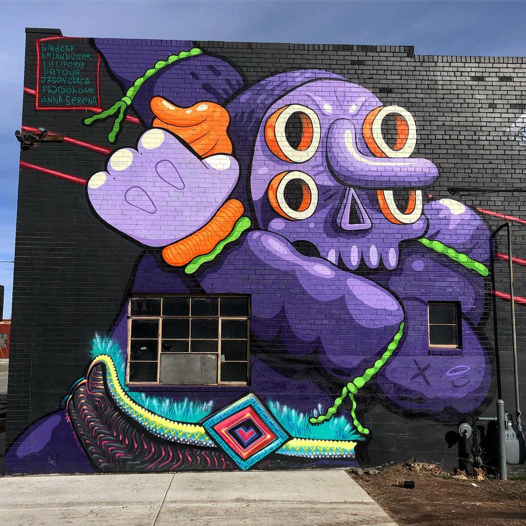 mural in Denver by artist Birdcap.