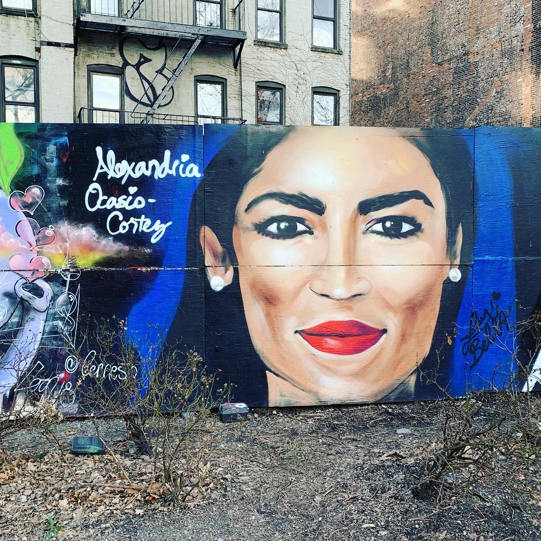 mural in New York by artist Lexi Bella. Tagged: Alexandria Ocasio-Cortez, AOC, political
