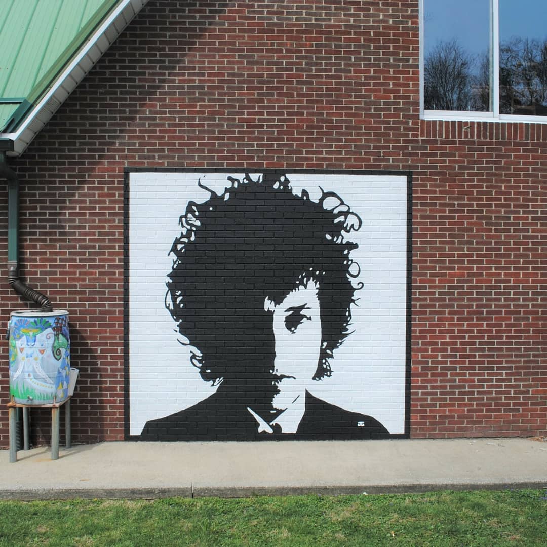 mural in Berea by artist Jesse Albert Glenn. Tagged: Bob Dylan, music