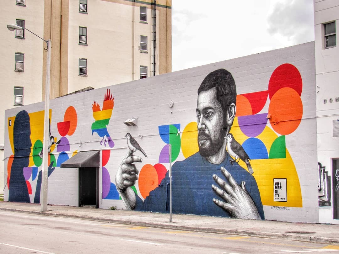 mural in Miami by artist Frederico Draw.