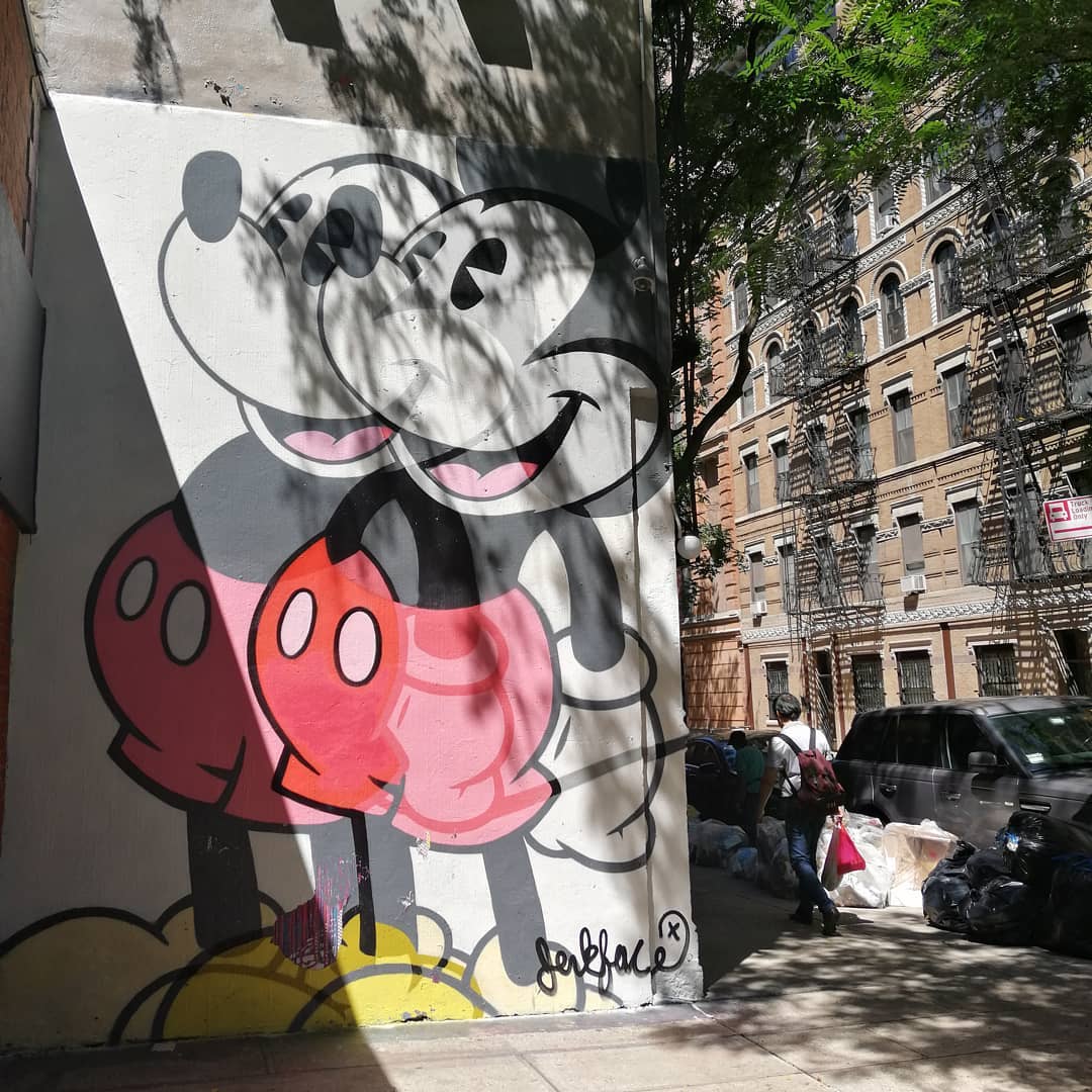 mural in New York by artist Jerkface. Tagged: Mickey Mouse