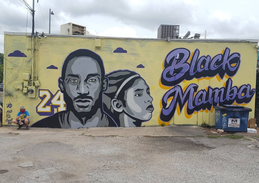 mural in Austin by artist Laced and Found. Tagged: Kobe Bryant