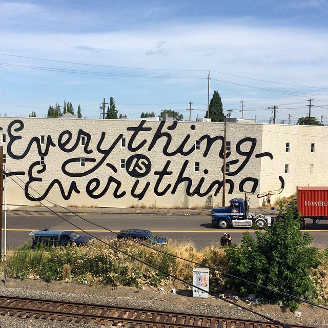 mural in Portland by artist Zach Yarrington. Tagged: lettering